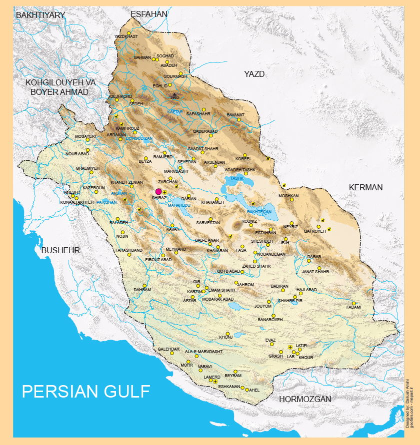 نقشه وکتور استان فارس