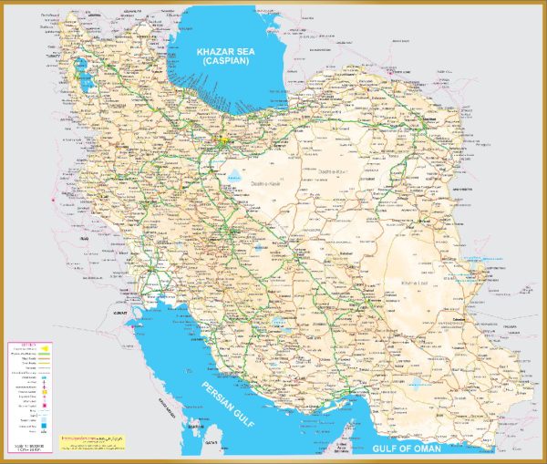 نقشه توریستی ایران انگلیسی