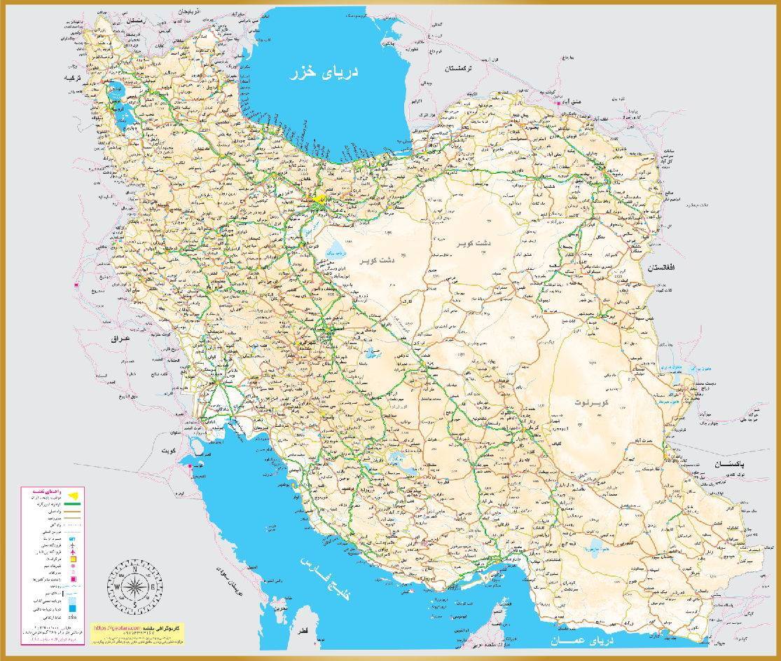 نقشه توریستی ایران فارسی