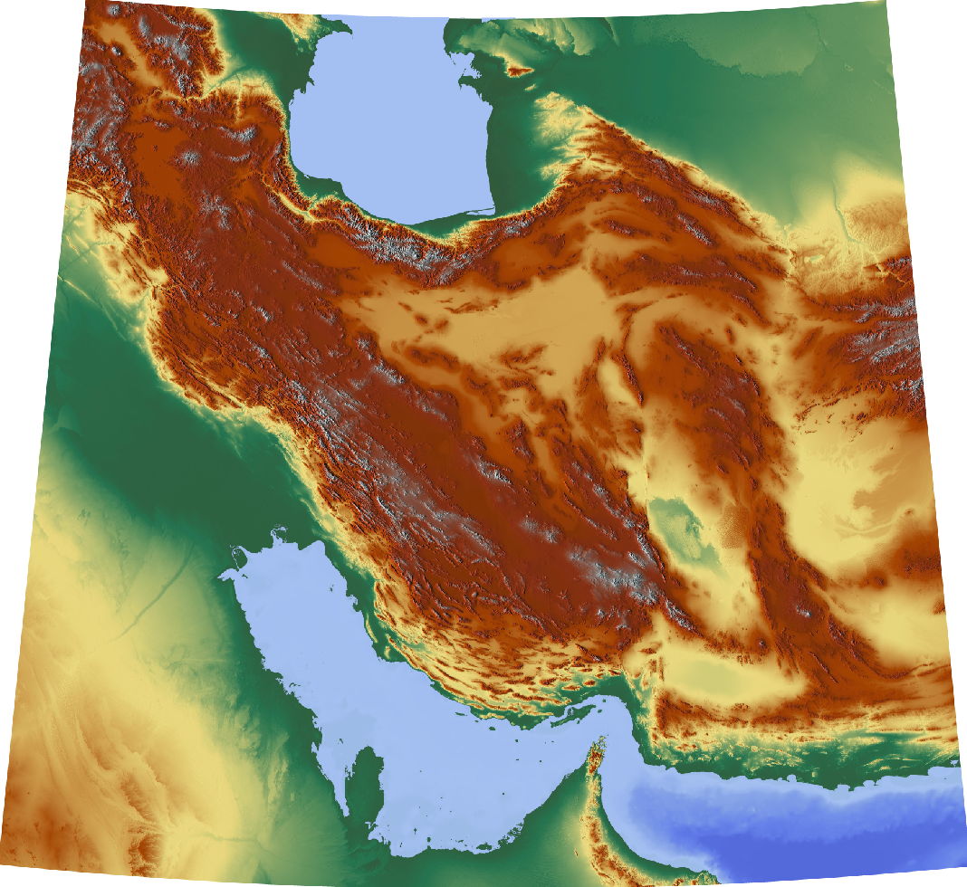 نقشه لامبرت ارتفاعات ایران