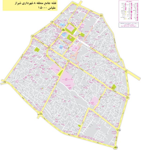 نقشه منطقه هشت شیراز,منطقه هشت شیراز,منطقه هشت