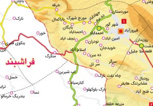 نقشه تقسیمات شهرستان فیروزآباد