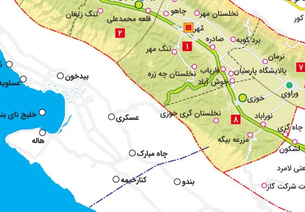 نقشه تقسیمات شهرستان مهر, شهرستان مهر