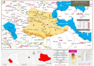 نقشه تقسیمات شهرستان خرامه