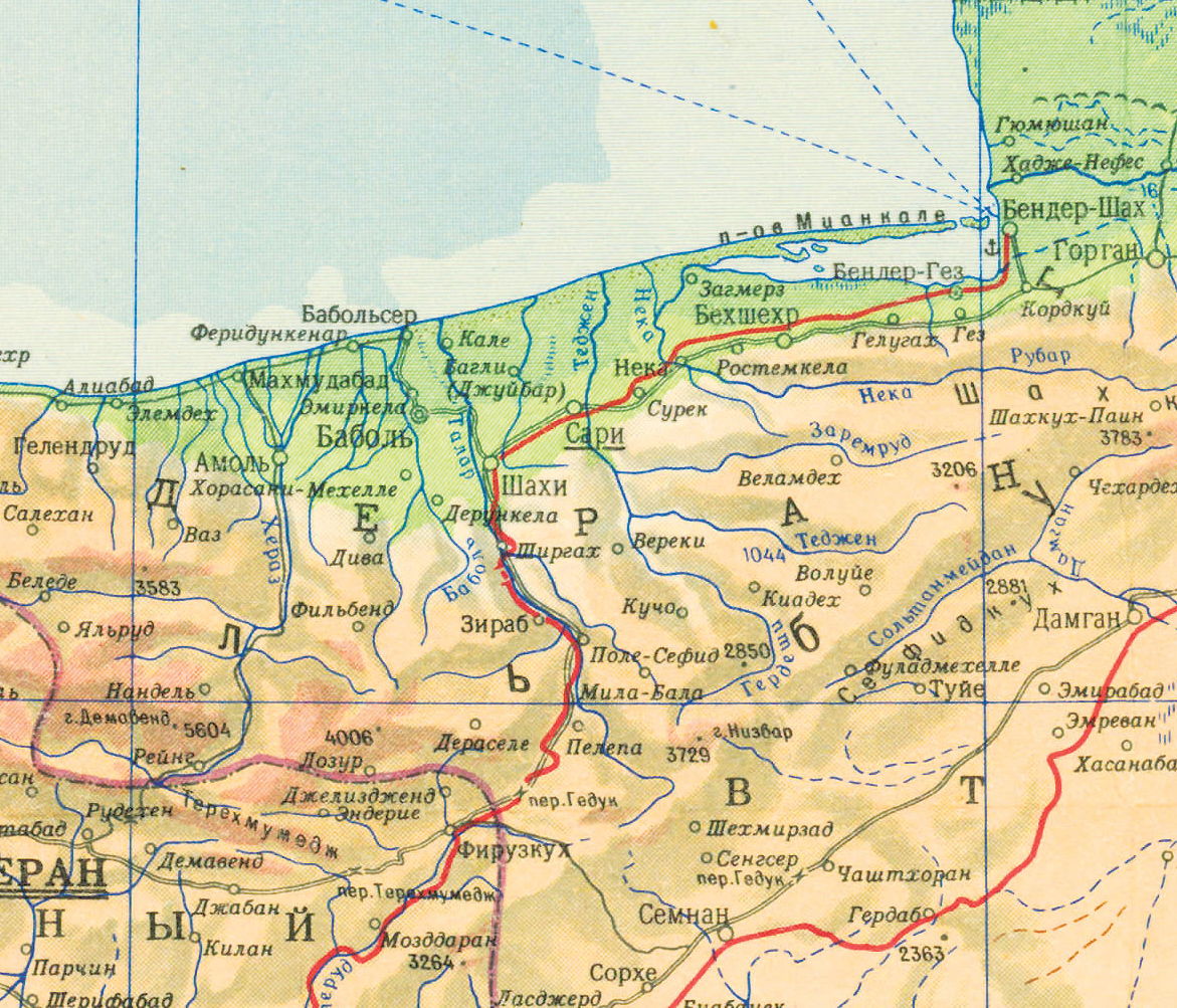 نقشه ژئومورفولوژی ایران به زبان روسی چاپ 1958 میلادی