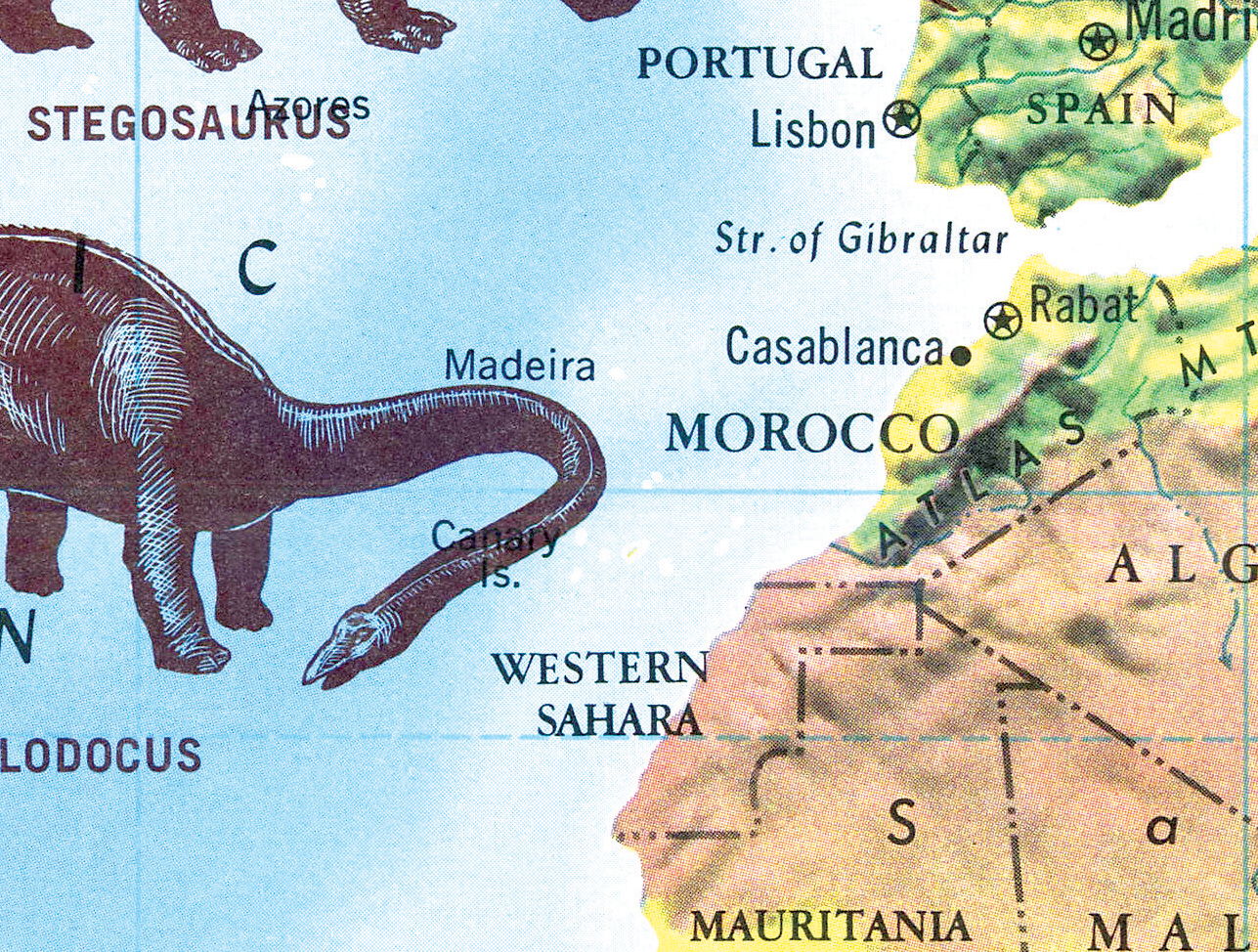 پوستر موقعیت فسیل دایناسورها