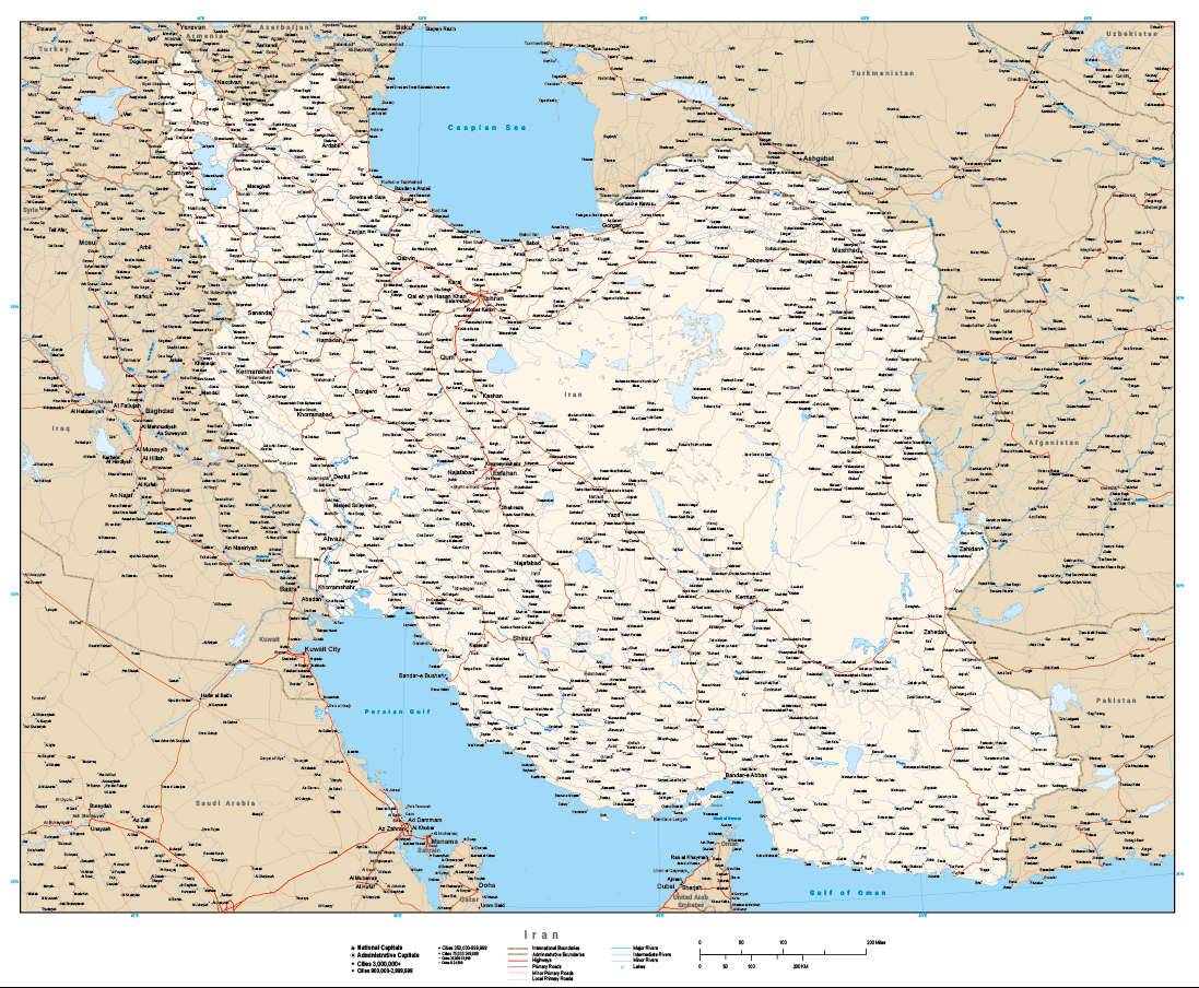 Iran Vector Map Editable-English