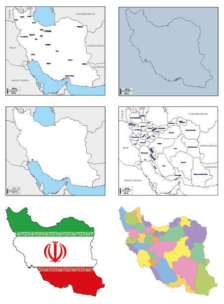 Iran Vector Maps Pack-English