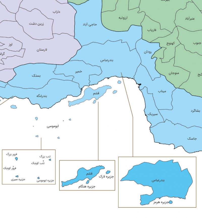نقشه شهرستانهای ایران 1400
