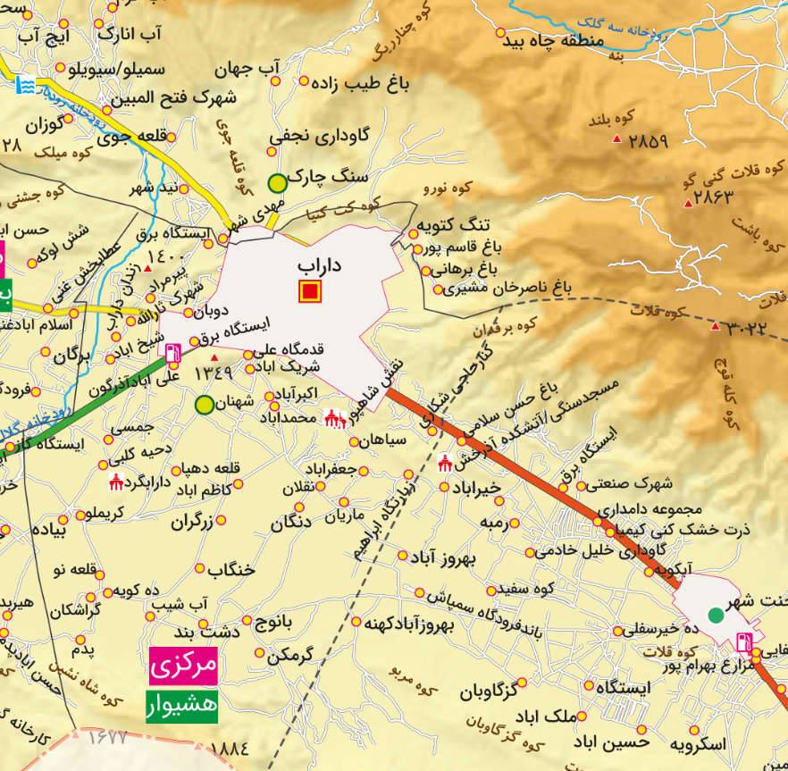 جدیدترین نقشه شهرستان داراب