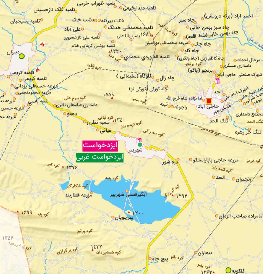 جدیدترین نقشه شهرستان زرین دشت