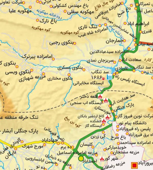 جدیدترین نقشه شهرستان فیروزآباد