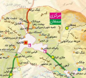 جدیدترین نقشه شهرستان کوه چنار