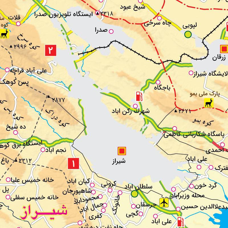 نقشه استان فارس مقیاس 500000