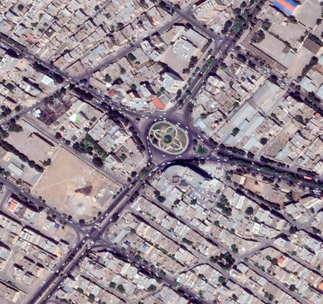 بزرگنمایی واقعی تصویر ماهواره ژئورفرنس شهرکرد