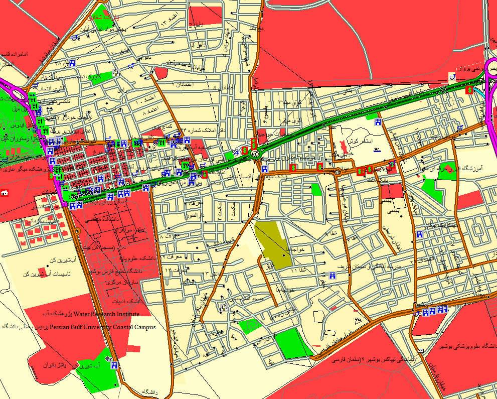 نقشه وکتور قابل ویرایش بوشهر