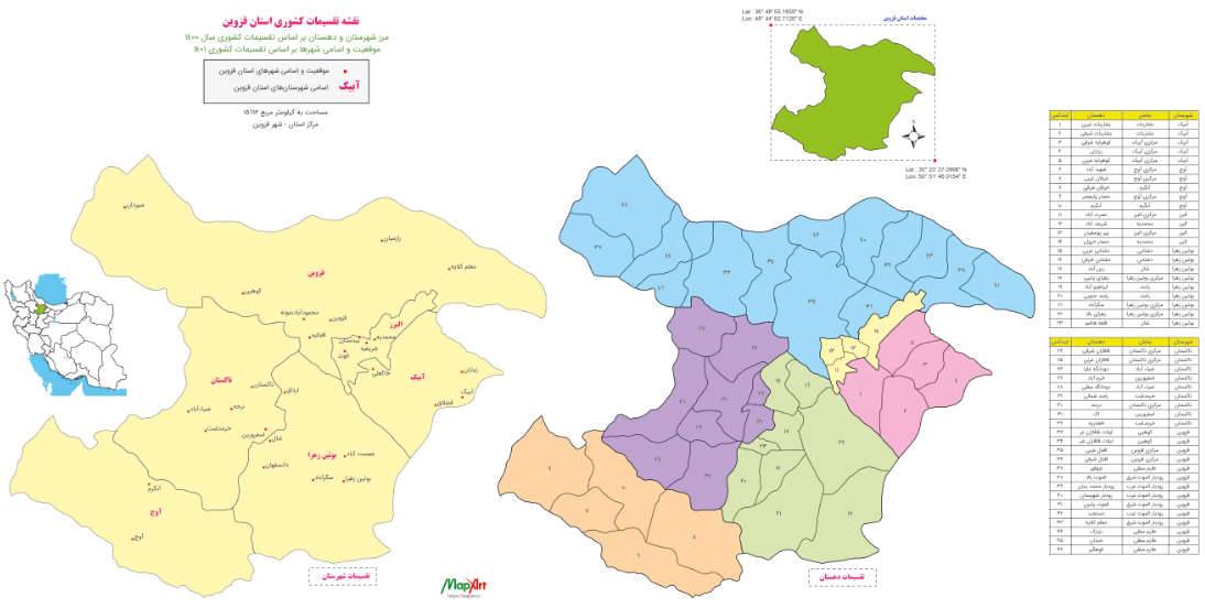 تقسیمات کشوری استان قزوین
