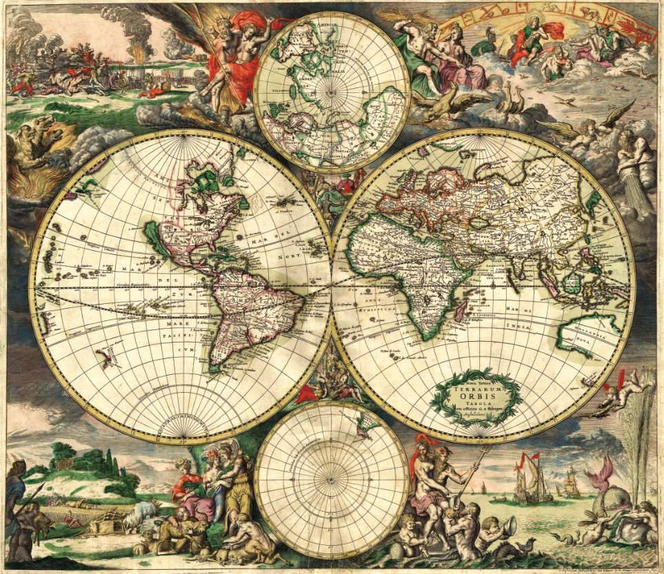 نقشه جهان 1689 میلادی