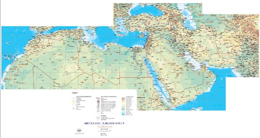 نقشه خاورمیانه و شمال آفریقا