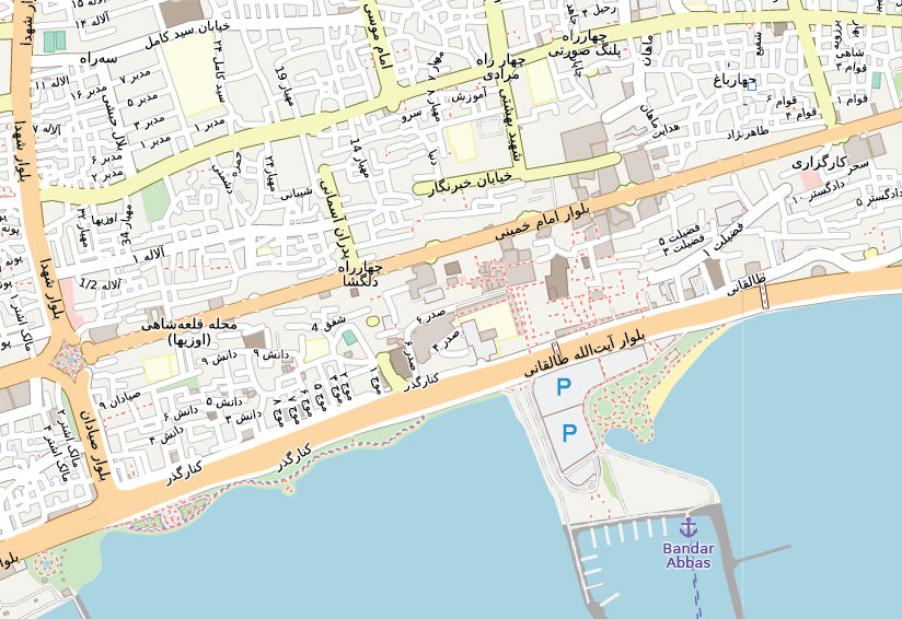 نقشه شهر بندرعباس با کیفیت بالا