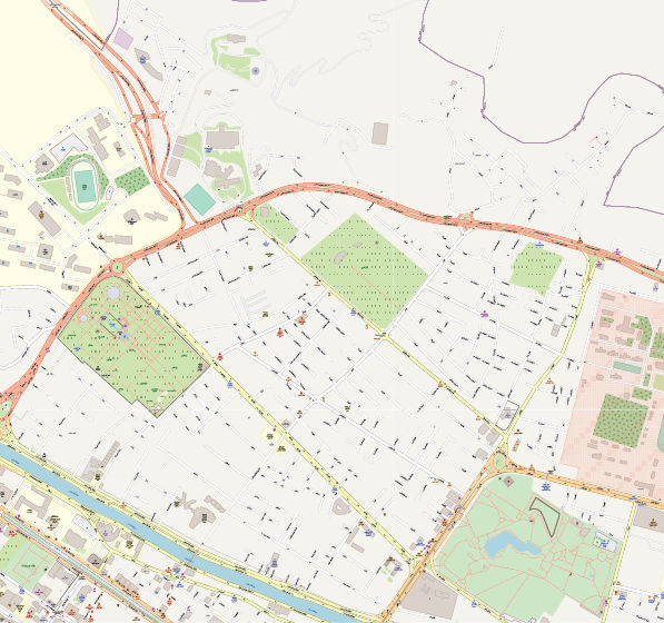 نقشه محله ابریشمی و ارم شیراز