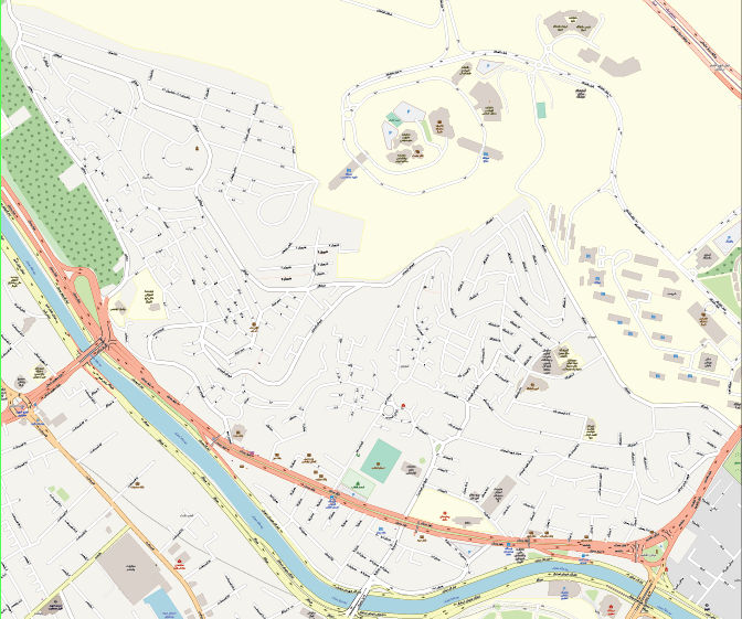 نقشه محله ابیوردی و چوگیاه شیراز