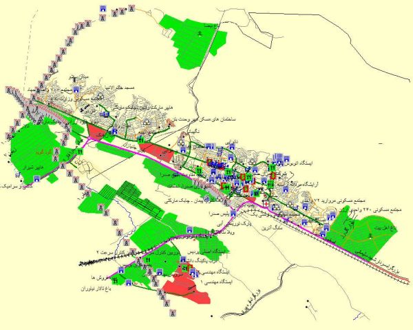 نقشه وکتور شهر صدرا