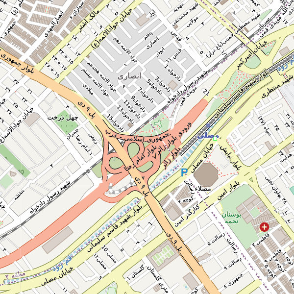 نقشه با کیفیت بالای شهر قم-مدل A