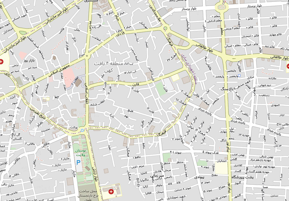 نقشه با کیفیت شهر ساری و حومه