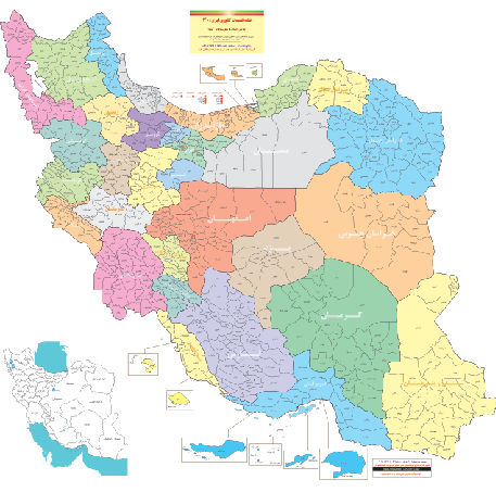 نقشه تقسیمات کشوری ایران 1401