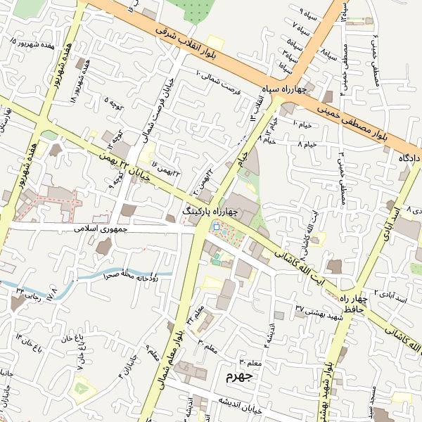 نقشه شهر جهرم-مدل B