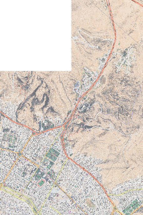 نقشه محله حافظیه و آب زنگی شیراز با تصویر ماهواره
