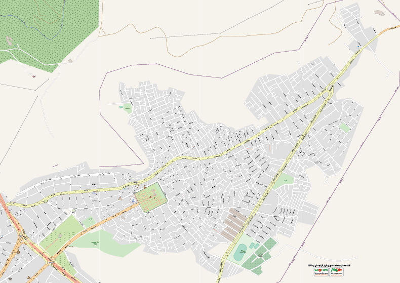 نقشه محله سعدی و نارنجستان شیراز