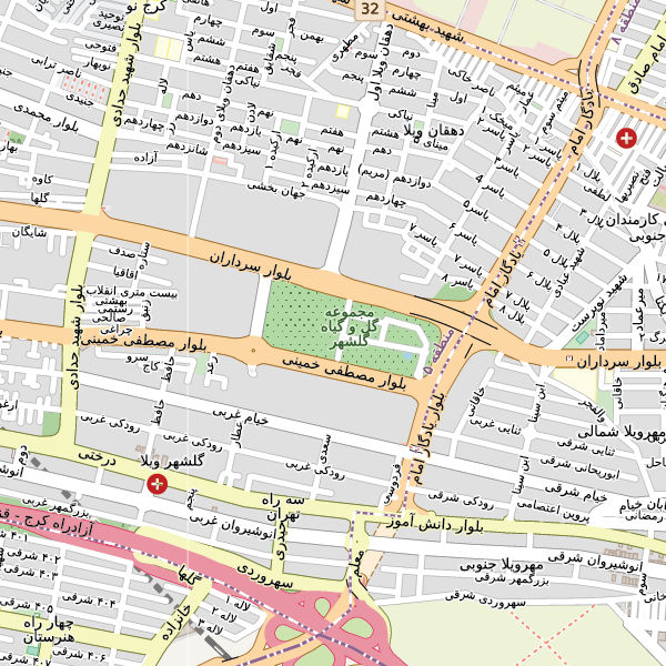 نقشه وکتور شهر کرج-Model B