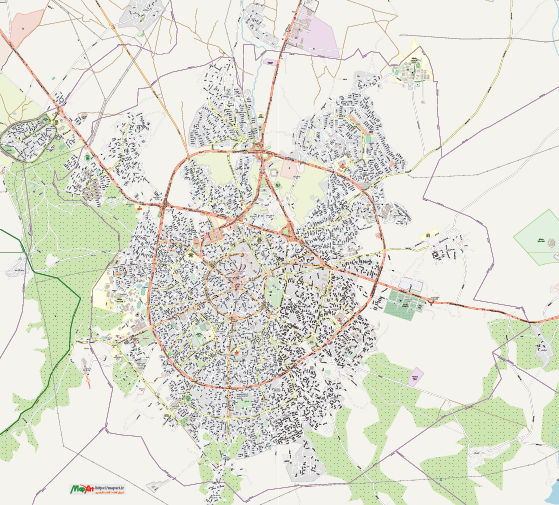 نقشه pdf شهر همدان