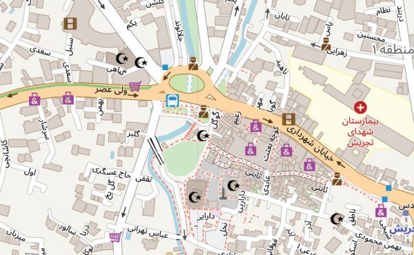نقشه Pdf منطقه ۱ شهرداری تهران