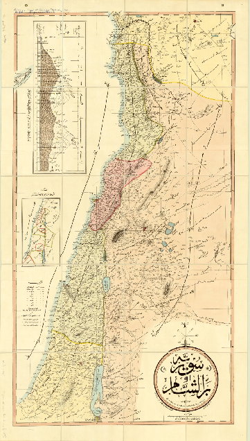 نقشه سوریه لبنان فلسطین ۱۸۸۹ میلادی