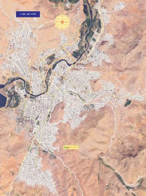 نقشه شهر مهاباد با تصویر ماهواره