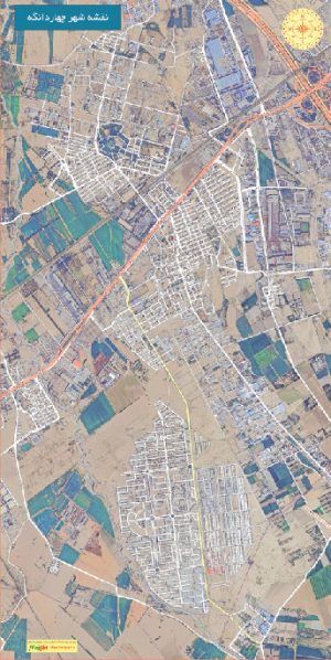 نقشه شهر چهار دانگه تهران با تصویر ماهواره