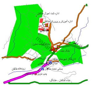 نقشه gis شهر طالقان