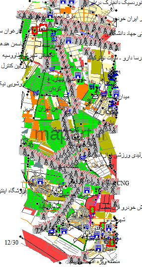 نقشه gis شهر چهارباغ