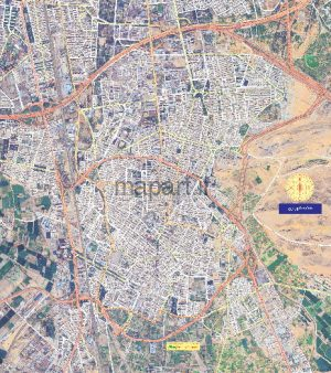 نقشه شهر ری با تصویر ماهواره