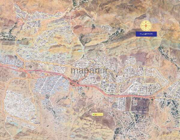 نقشه شهر پرند با تصویر ماهواره