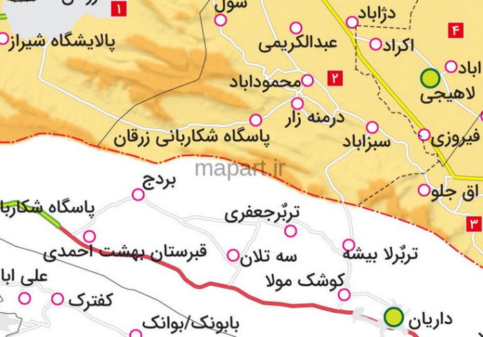 نقشه تقسیمات شهرستان زرقان - تصویر 2