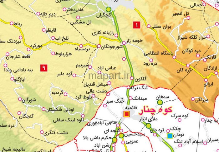 نقشه تقسیمات شهرستان ممسنی - تصویر 2