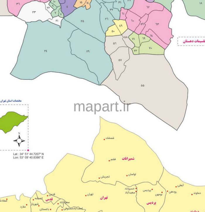 تقسیمات کشوری استان تهران بر اساس تقسیمات سیاسی 1400
