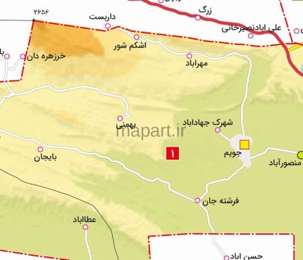 جدیدترین نقشه تقسیمات شهرستان جویم