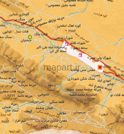 جدیدترین نقشه شهرستان بوانات