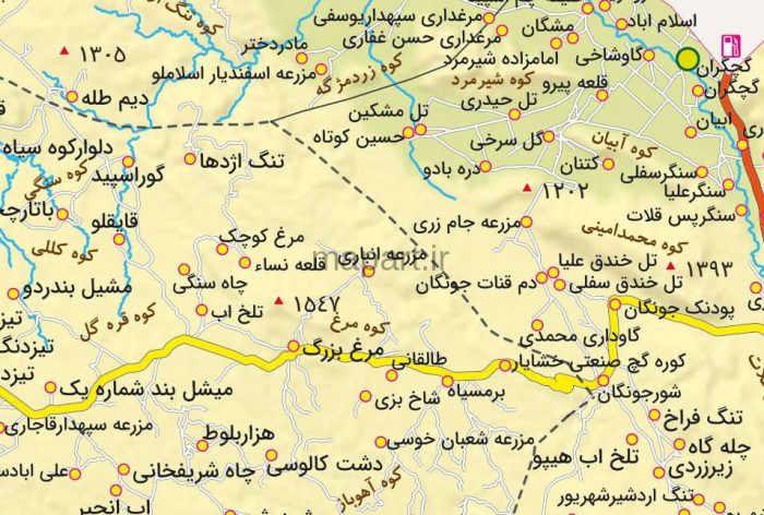 جدیدترین نقشه شهرستان ممسنی
