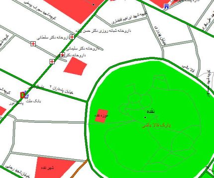 فایل رقومی معابر شهر نقده در استان آذربایجان غربی